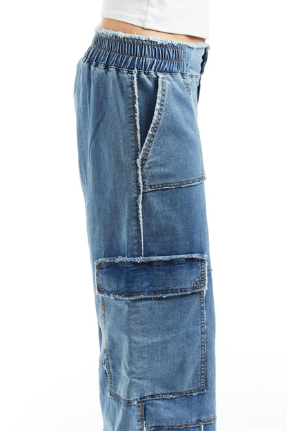 Denim Mid Rise Lounge Pant
