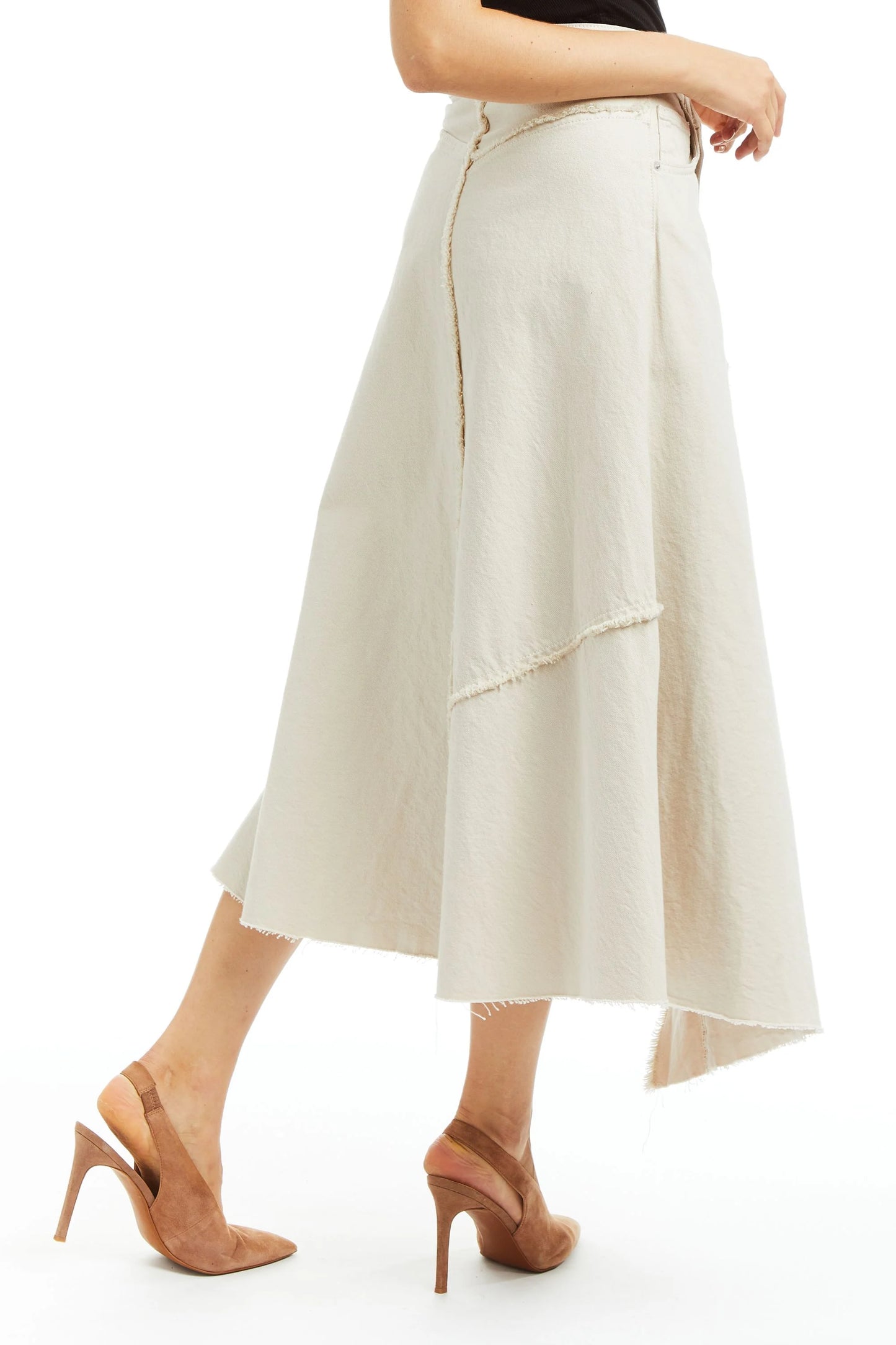 Cream Denim Skirt