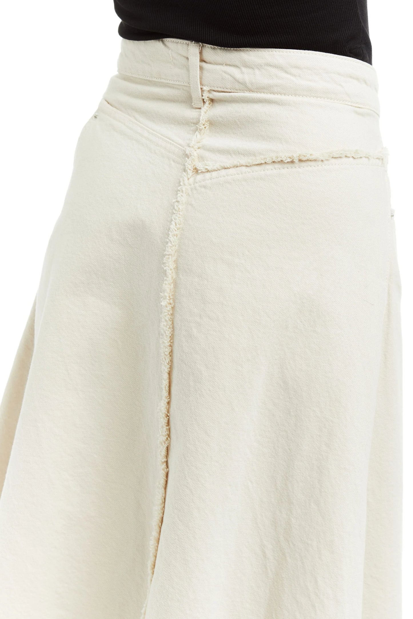 Cream Denim Skirt