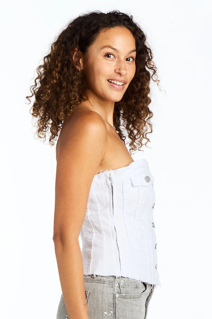 White Denim Corset