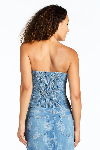 Denim Floral Corset