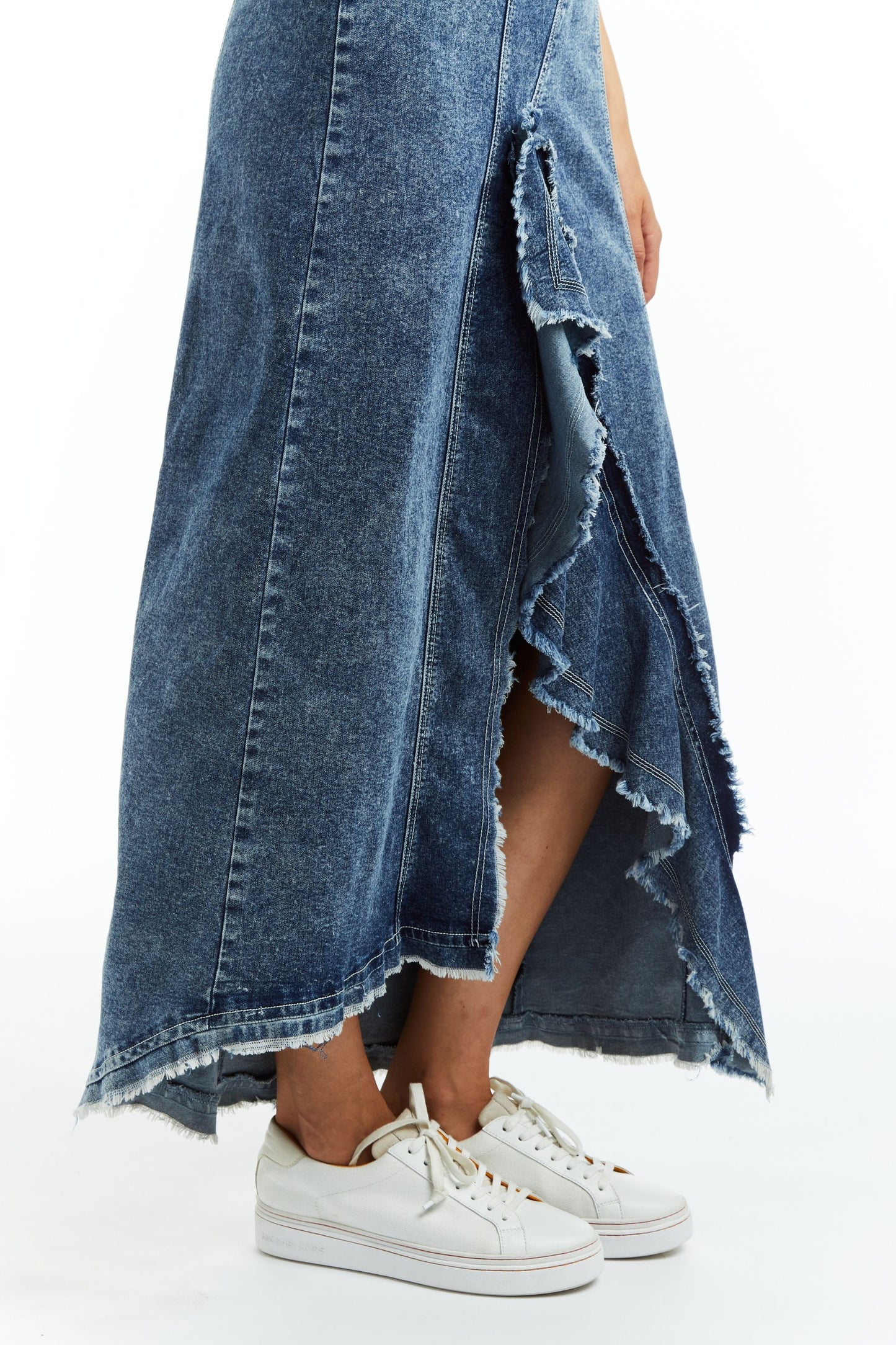 Ruffle Strapless Denim Dress