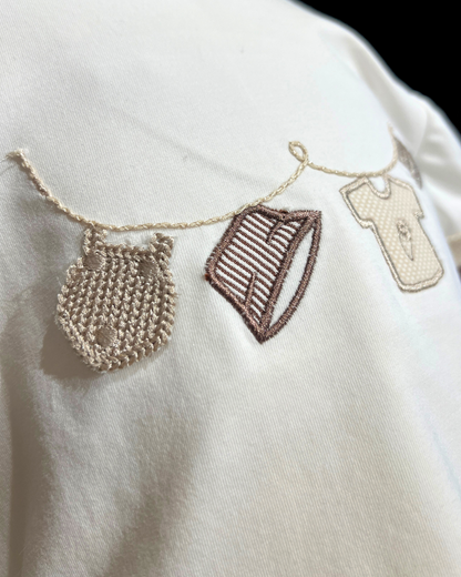 2pc White Tee Clothesline w Printed Shorts A