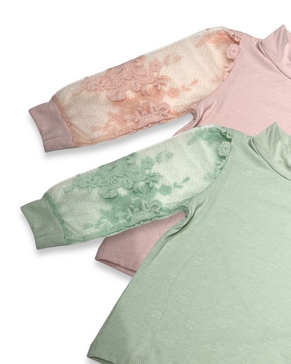 Lace Illusion Sleeve Top Girls, Expressions Boutique, Women and childrens boutique, Woodbury, girls lace sleeve top, boutique girls blouse, illusion sleeve top kids, pastel lace top for girls, boutique girls fashion, dressy girls top, trendy girls boutique shirt, lace detail girls clothing