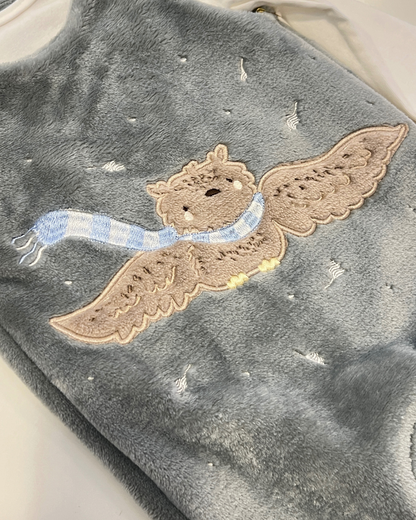 baby boy owl jumpsuit set, gray velour baby outfit, boutique infant 2pc set, owl embroidered baby romper, baby winter outfit set, soft velour baby clothing, Expressions Boutique NY baby clothes, baby boy animal appliqué jumpsuit, cozy baby outfit set, newborn boy boutique clothing