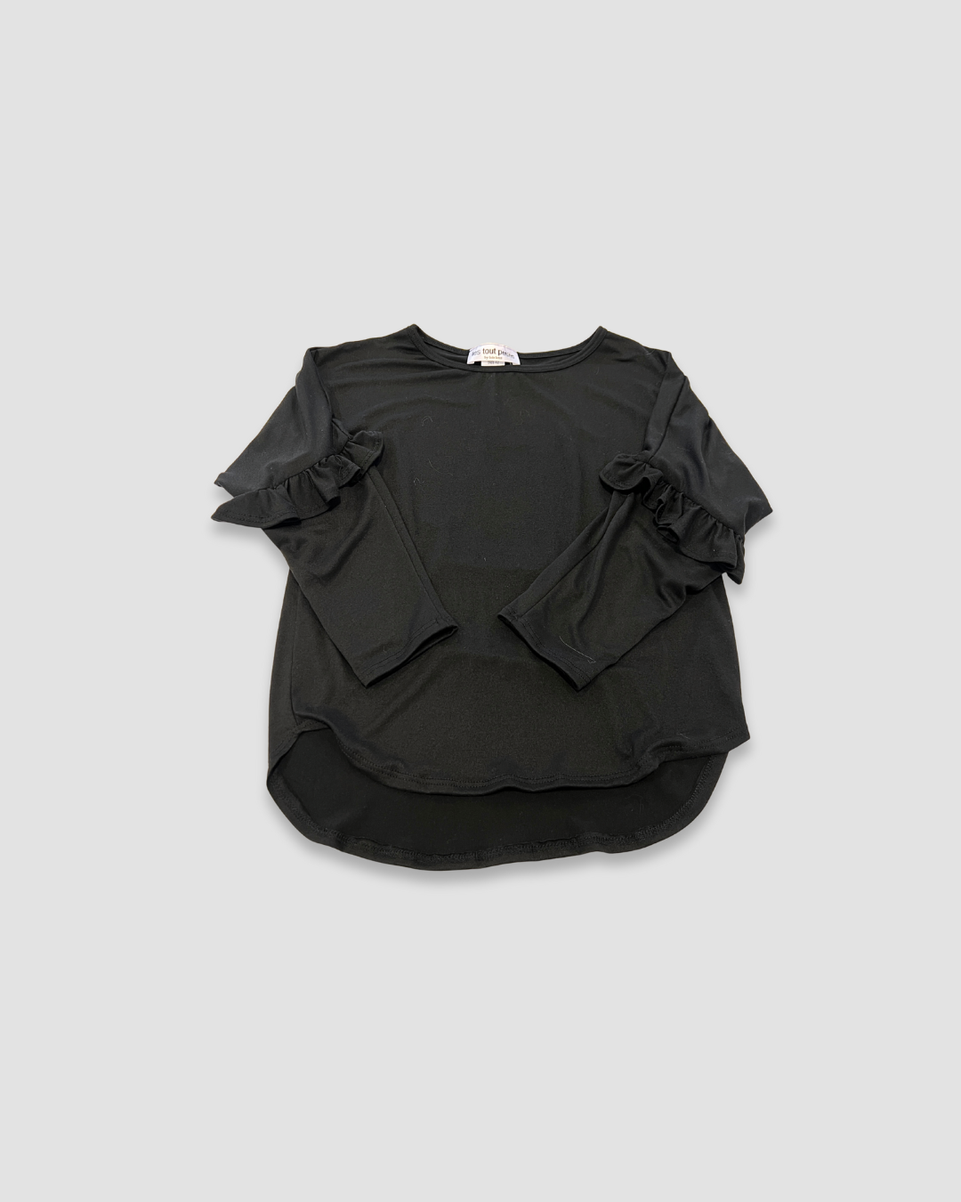 girls ruffle sleeve tunic top, boutique long sleeve shirt, Expressions Boutique NY kids fashion, ruffle top for girls, toddler girl tunic top