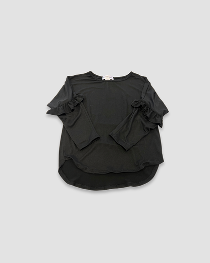 girls ruffle sleeve tunic top, boutique long sleeve shirt, Expressions Boutique NY kids fashion, ruffle top for girls, toddler girl tunic top