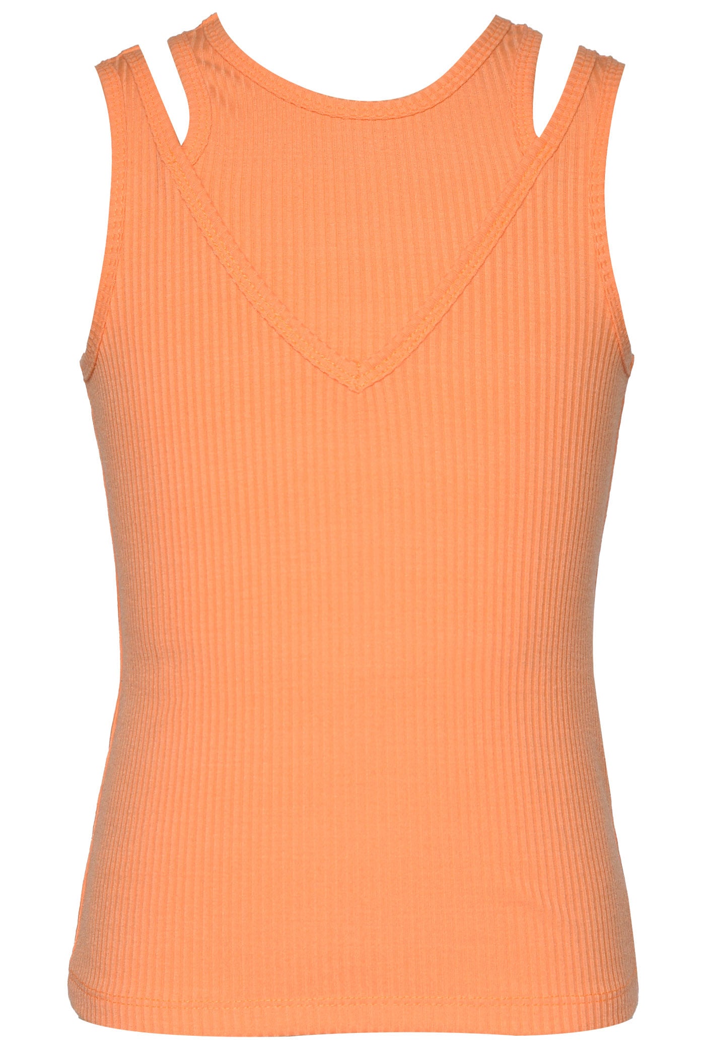 Orange Cutout Ribbed Tank Top