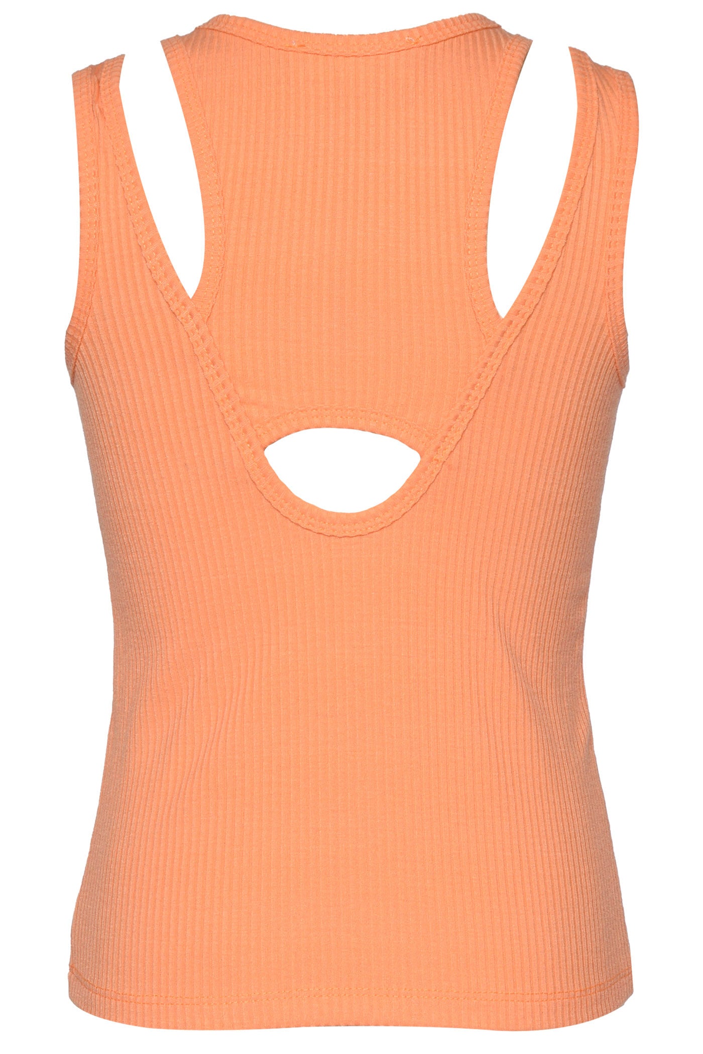 Orange Cutout Ribbed Tank Top