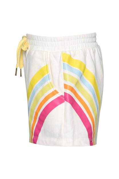 2 Pc Rainbow Print Shorts Set