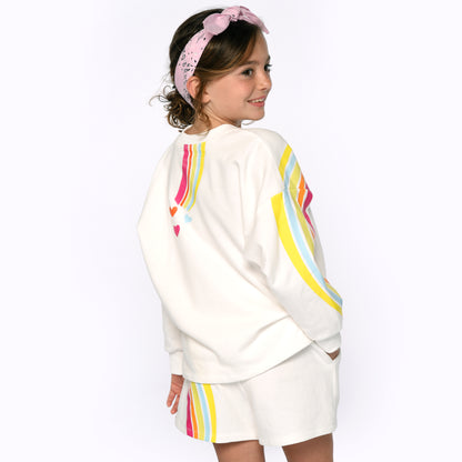 2 Pc Rainbow Print Shorts Set