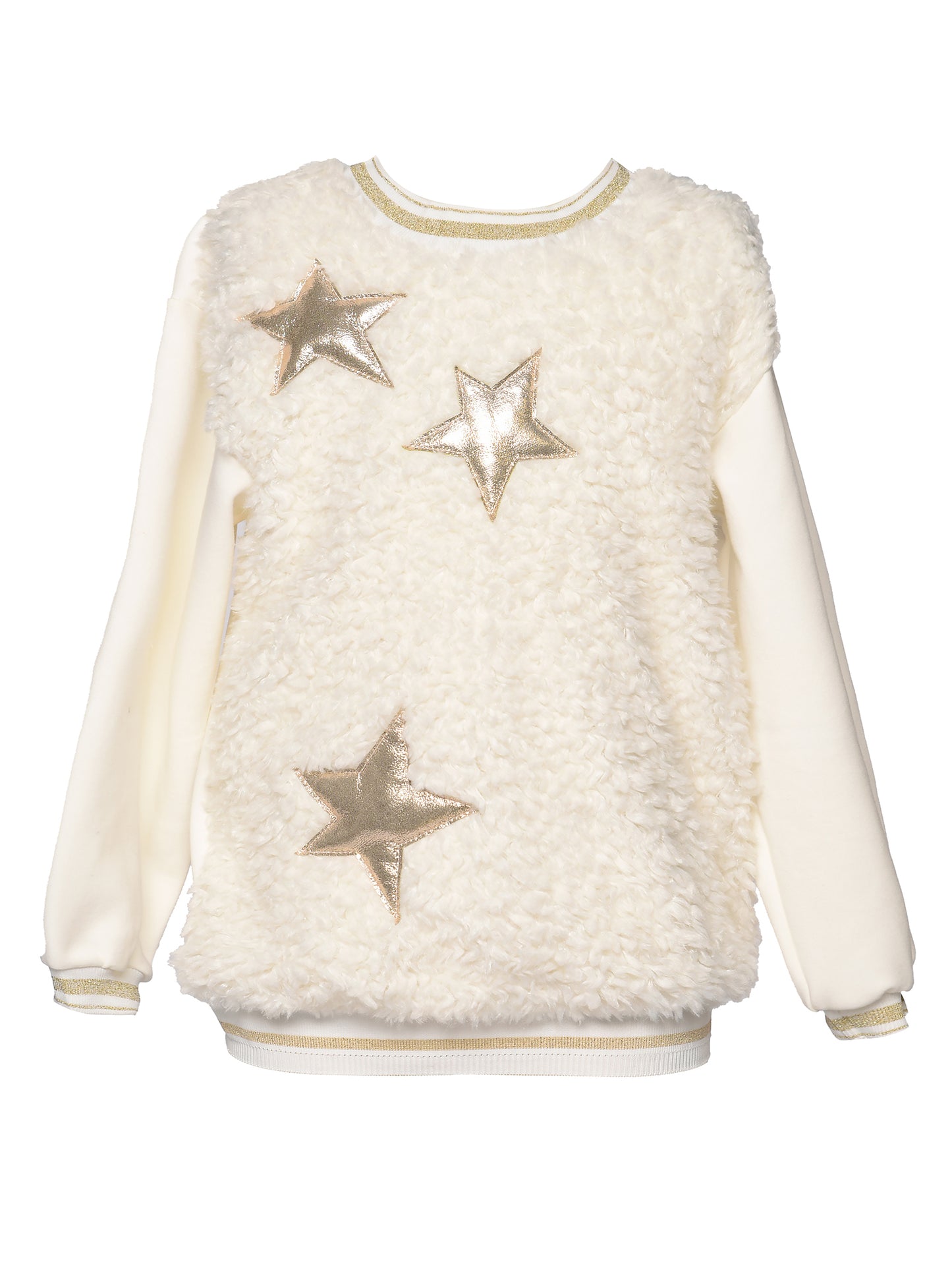 Ivory Shearling Tunic w Stars