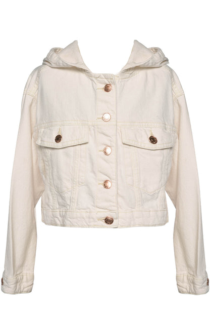 Off White Hooded Denim Jacket