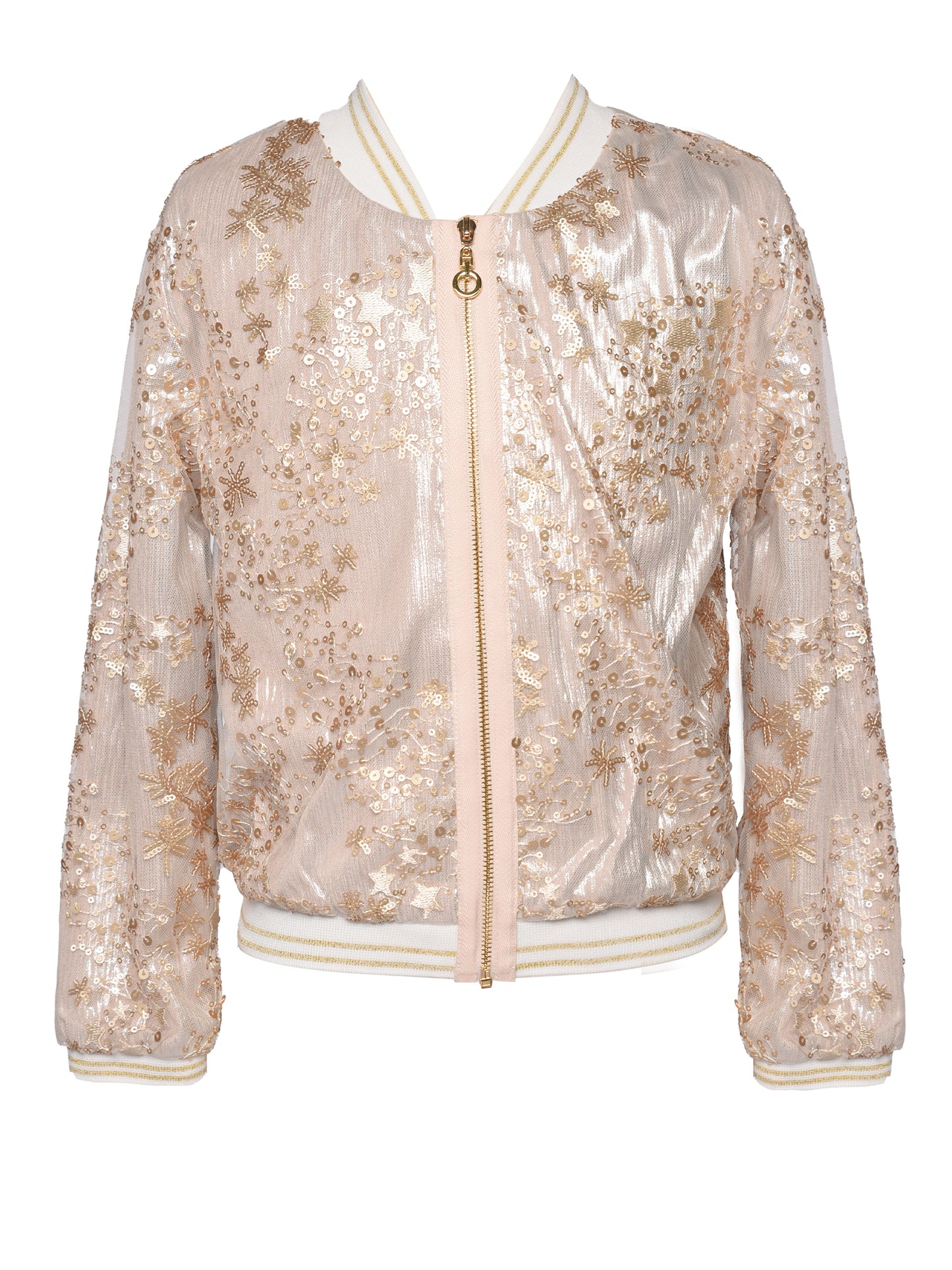 Gold Embroidery Bomber Jacket