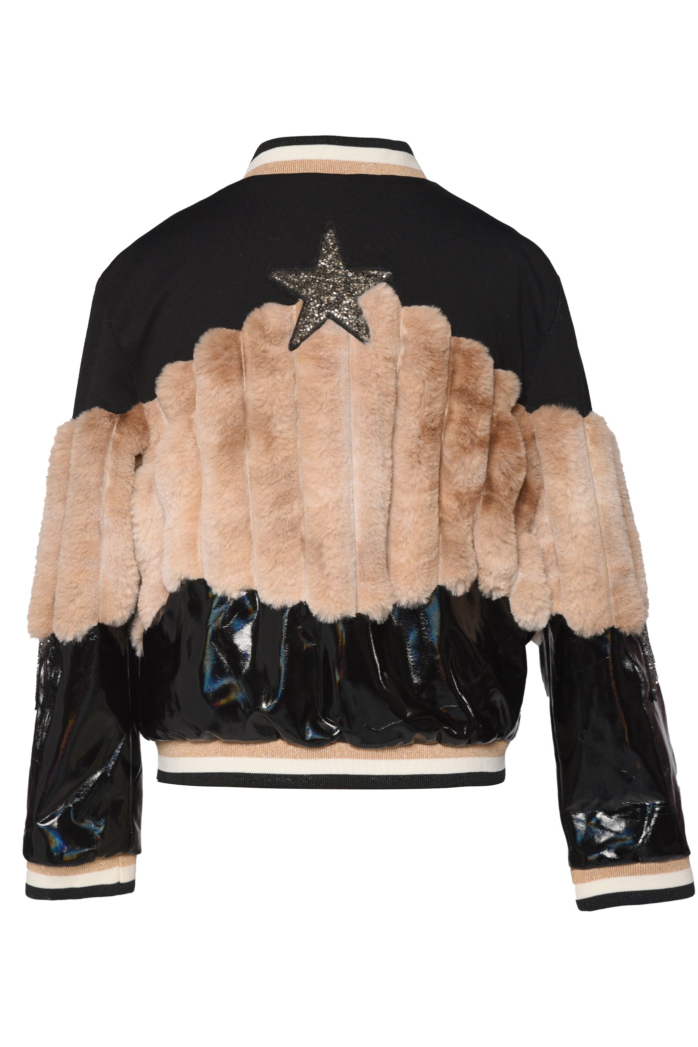 Bomber Jacket w Star Appliques