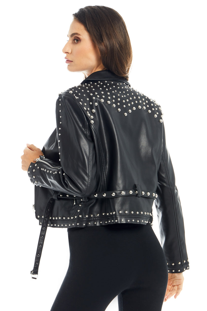 Black Leather Jacket w Studs