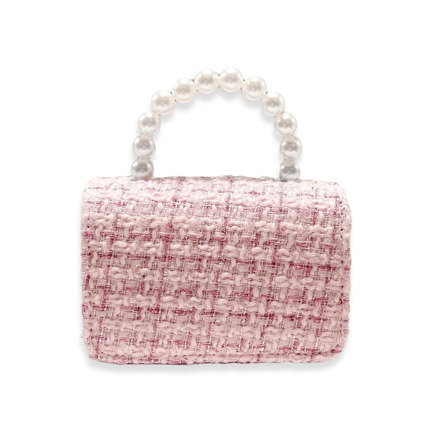 Floral Appliques Tweed Purse