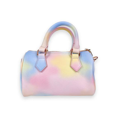 Pearl Studs Leather Barrel Bag