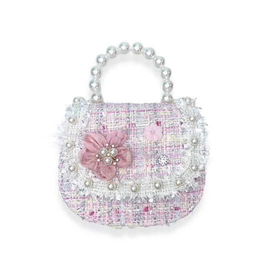 Floral Decor Tweed Purse