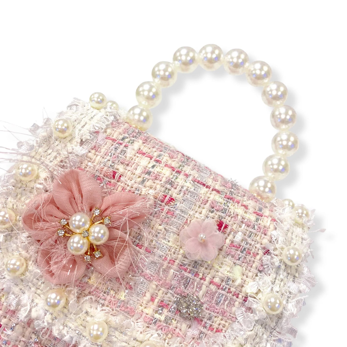 Floral Decor Tweed Purse