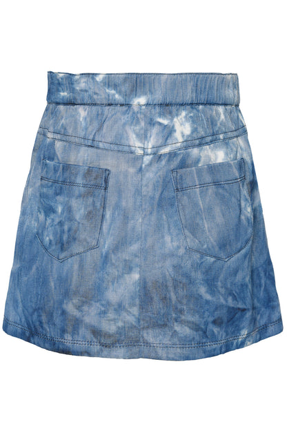 2pc Blue Multi Embroidered Mini Skirt Set