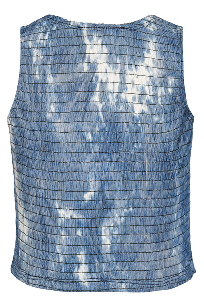 2pc Blue Multi Embroidered Mini Skirt Set