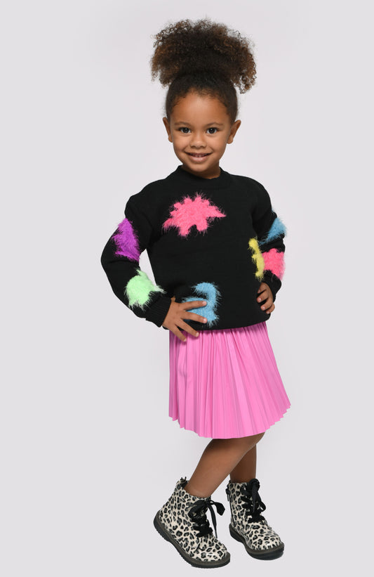 Black Knit Multi Colored Sweater