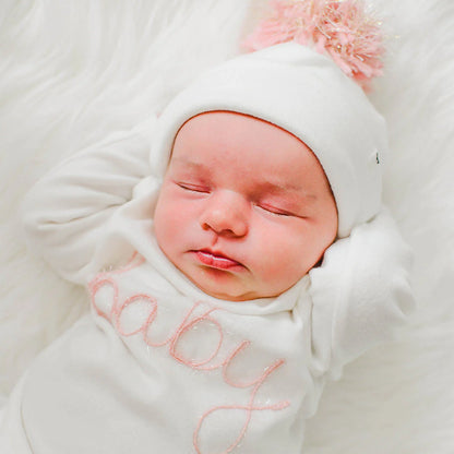 baby embroidered sparkle set, newborn girl boutique outfit, pink sparkle baby clothes, boutique baby pant set, embroidered newborn gift outfit, soft cotton baby girl outfit, newborn photography outfit girl, baby shower gift girl outfit, pink embroidered toddler set, boutique embroidered baby clothes