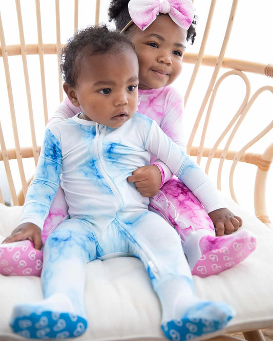 baby blue tie dye footie, infant marble print zip onesie, boutique zippered footed sleeper, toddler cozy footie pajamas, Milo ice tie dye baby outfit, boutique baby boy girl tie dye footie