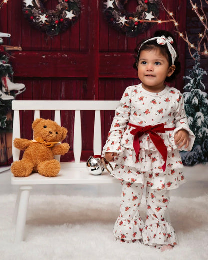 2pc White Holiday Magic Pant Set