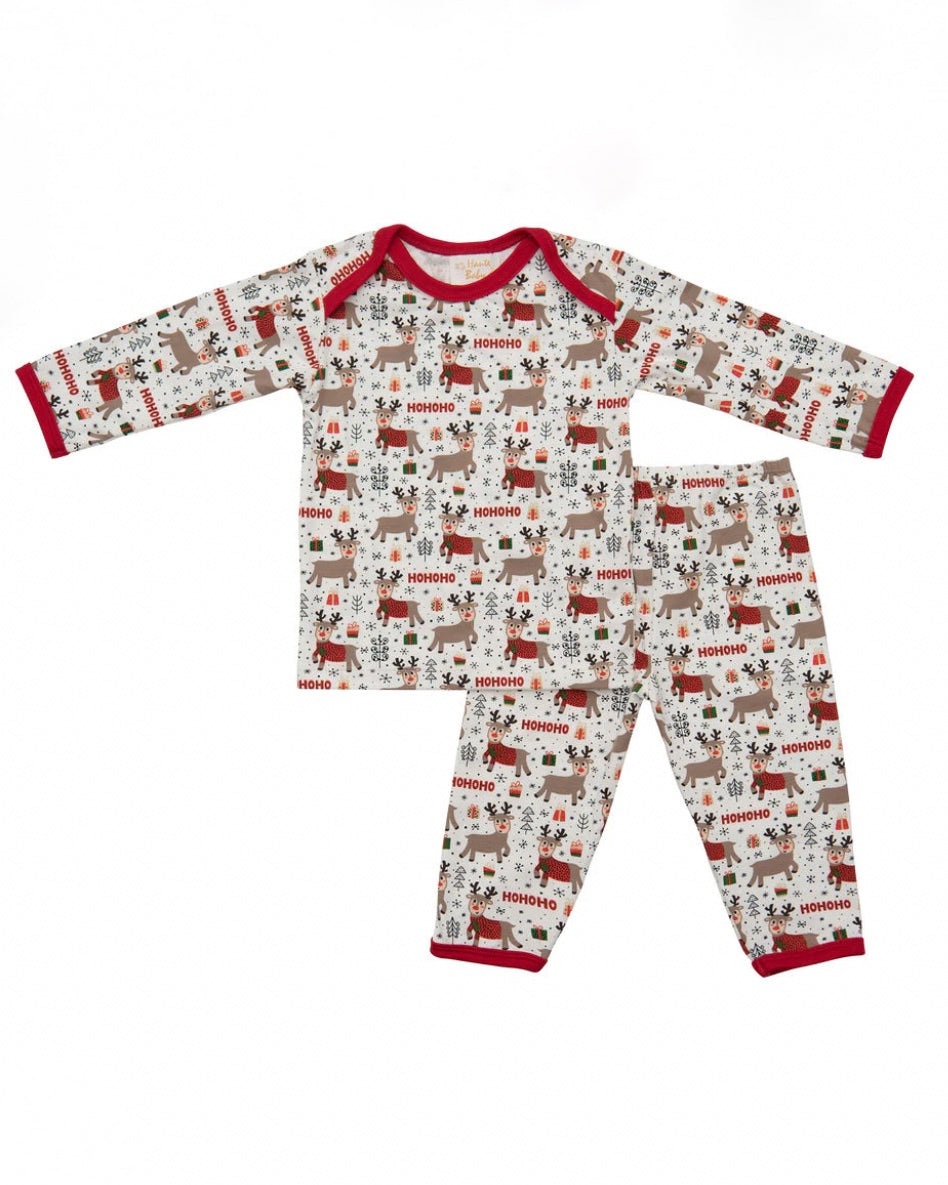 2pc White Holiday Boy Pant Set