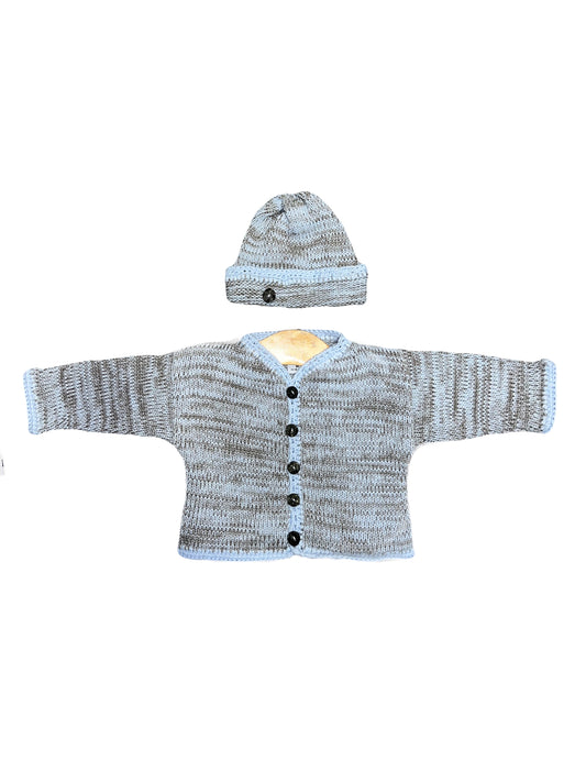 2pc Tweed Cardigan with Hat