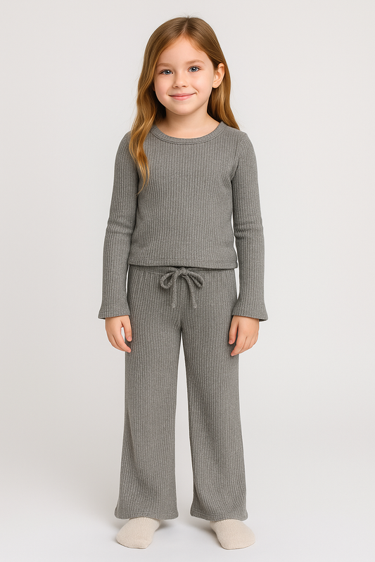 Waffle Grey Sparkle Knit Top