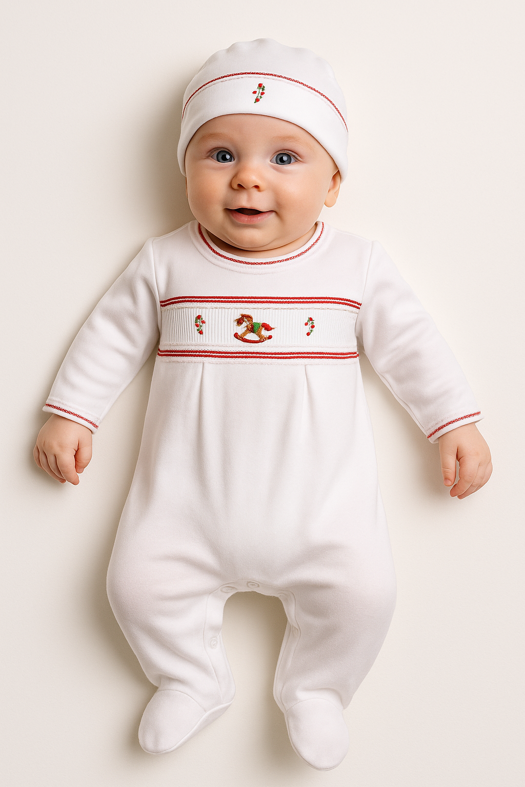 2pc Christmas Footie with Hat