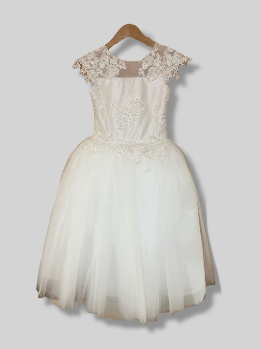 Silk with Lace Overlay Bodice Dress