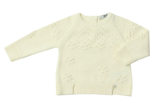 Ecru Sweater w Dot Detail