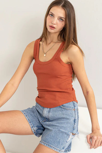 Fitted Ribbed Tank Top