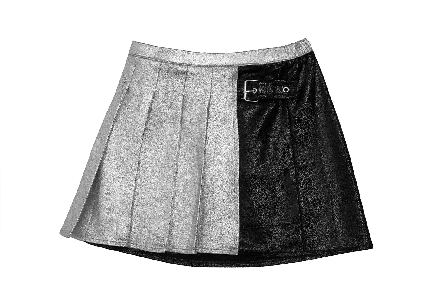 Metallic/Black Pleated Skirt