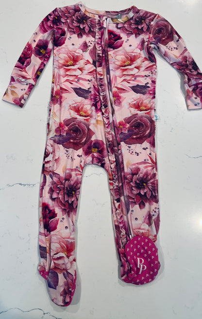 Amira Footie Ruffled Zippered One Piece