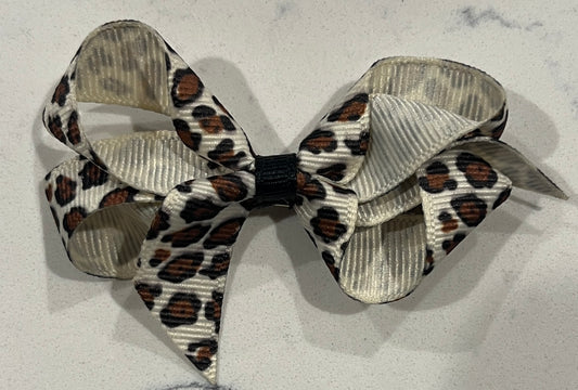 Toddler Animal Print Bow w Clip 2