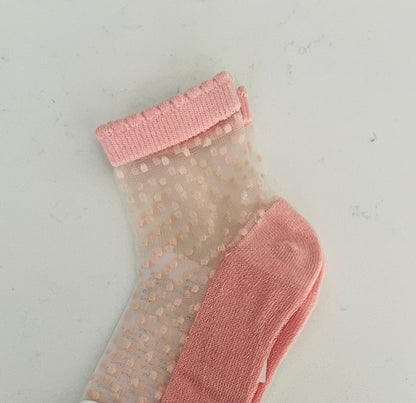 Sheer Socks w Swiss Dot