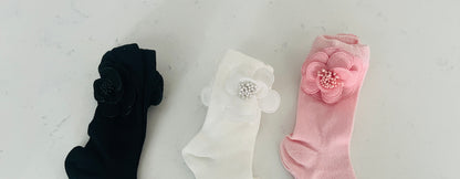 Meia Pata Knee Socks with Winter Flower