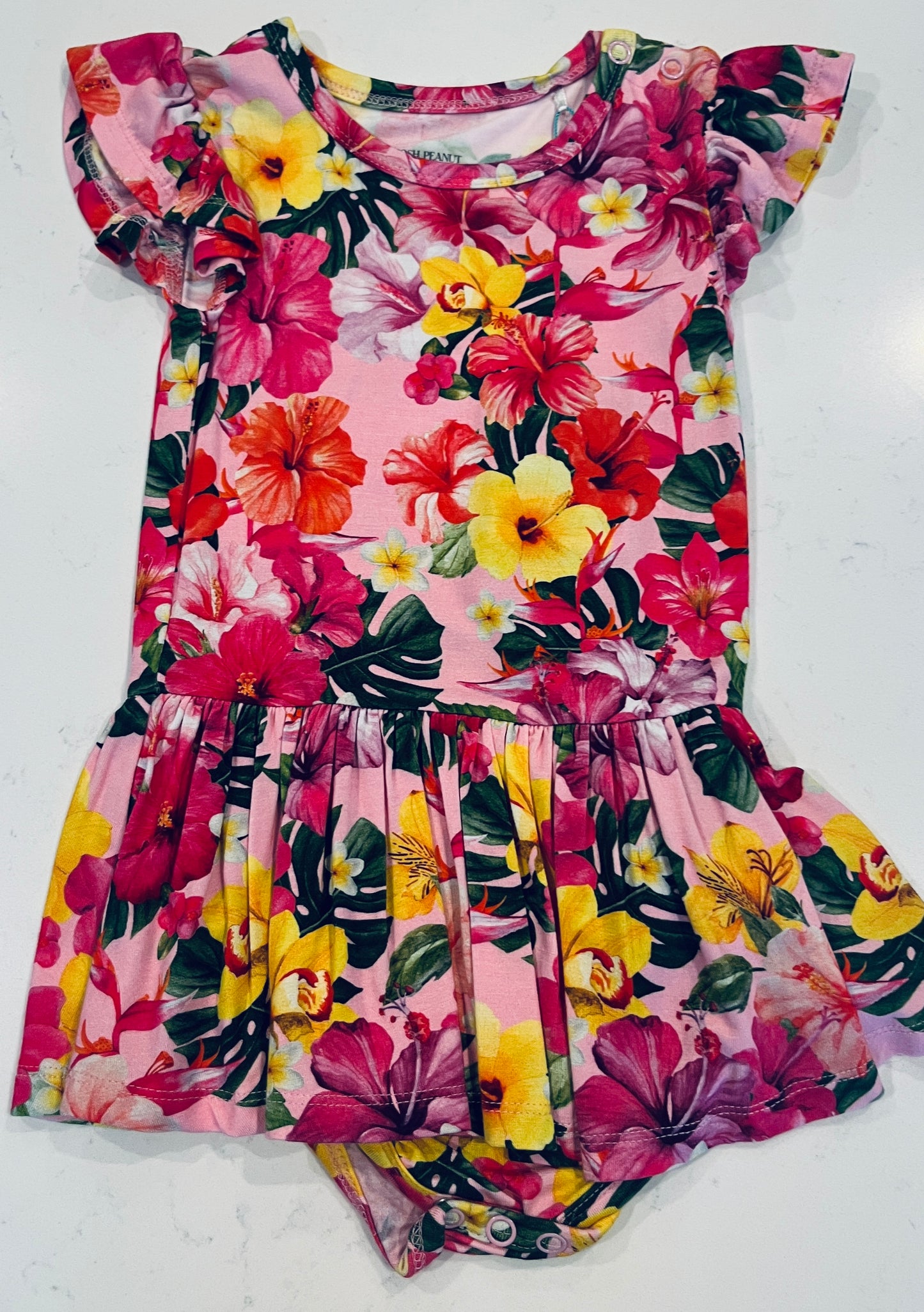 Malana Ruffled Cap sleeve Skirt Bodysuit