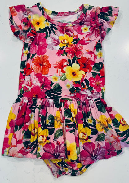 Malana Ruffled Cap sleeve Skirt Bodysuit