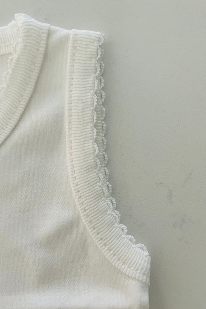 Eda baby Off-White Solid Sleeveless Tank Onesie Undershirt