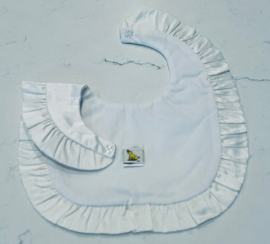 L’Pety Canar GB700 White Silk Baby Bib