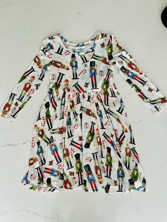 Posh Peanut White Nutcracker Swing Dress - Girls’ Christmas & Holiday Boutique Dress