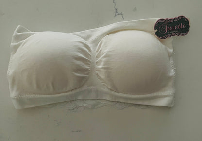 Suzette Black or White Padded Bralette with Lace Back