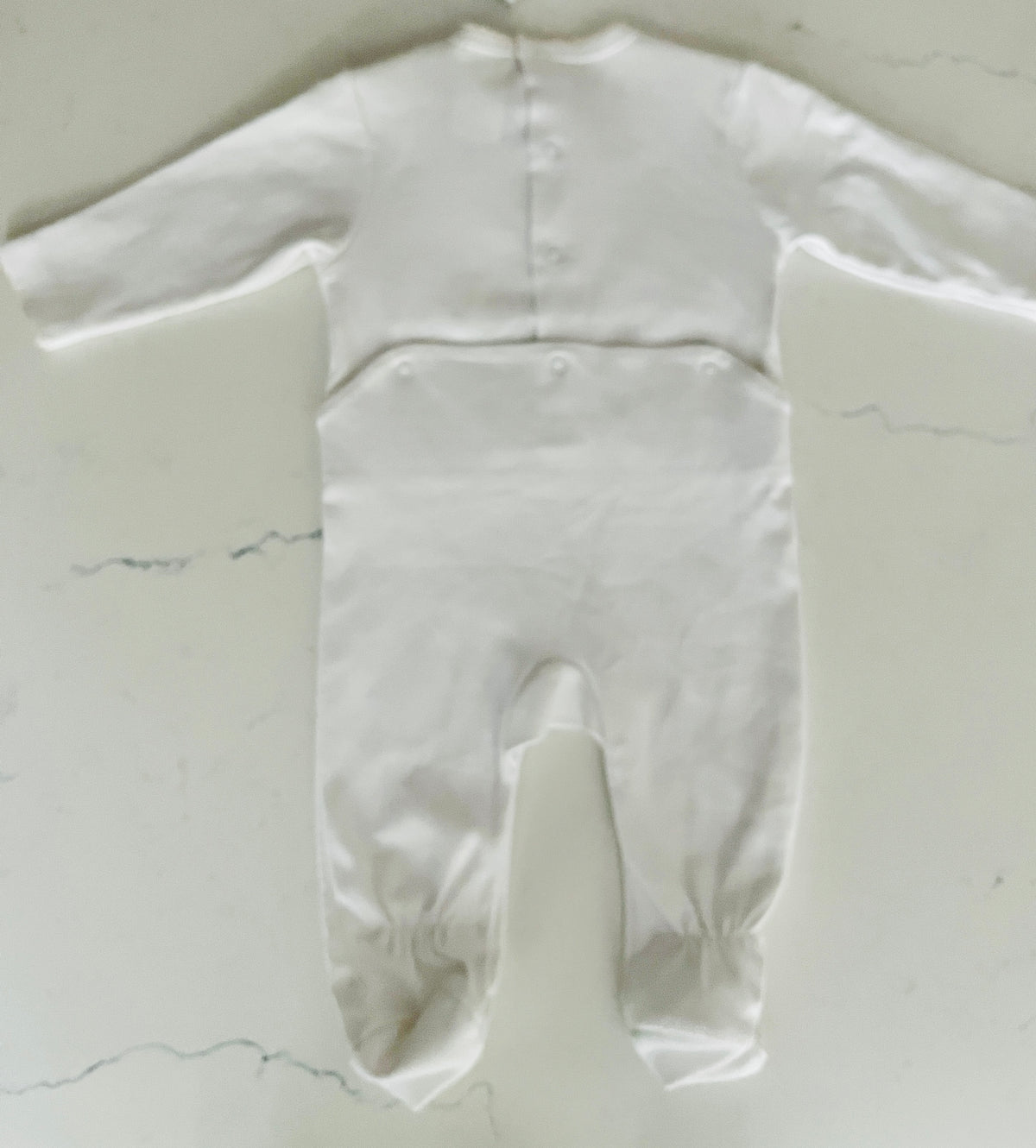 Baby Threads 3-Piece White Footie, Hat and Blanket Set with Ecru Smocking