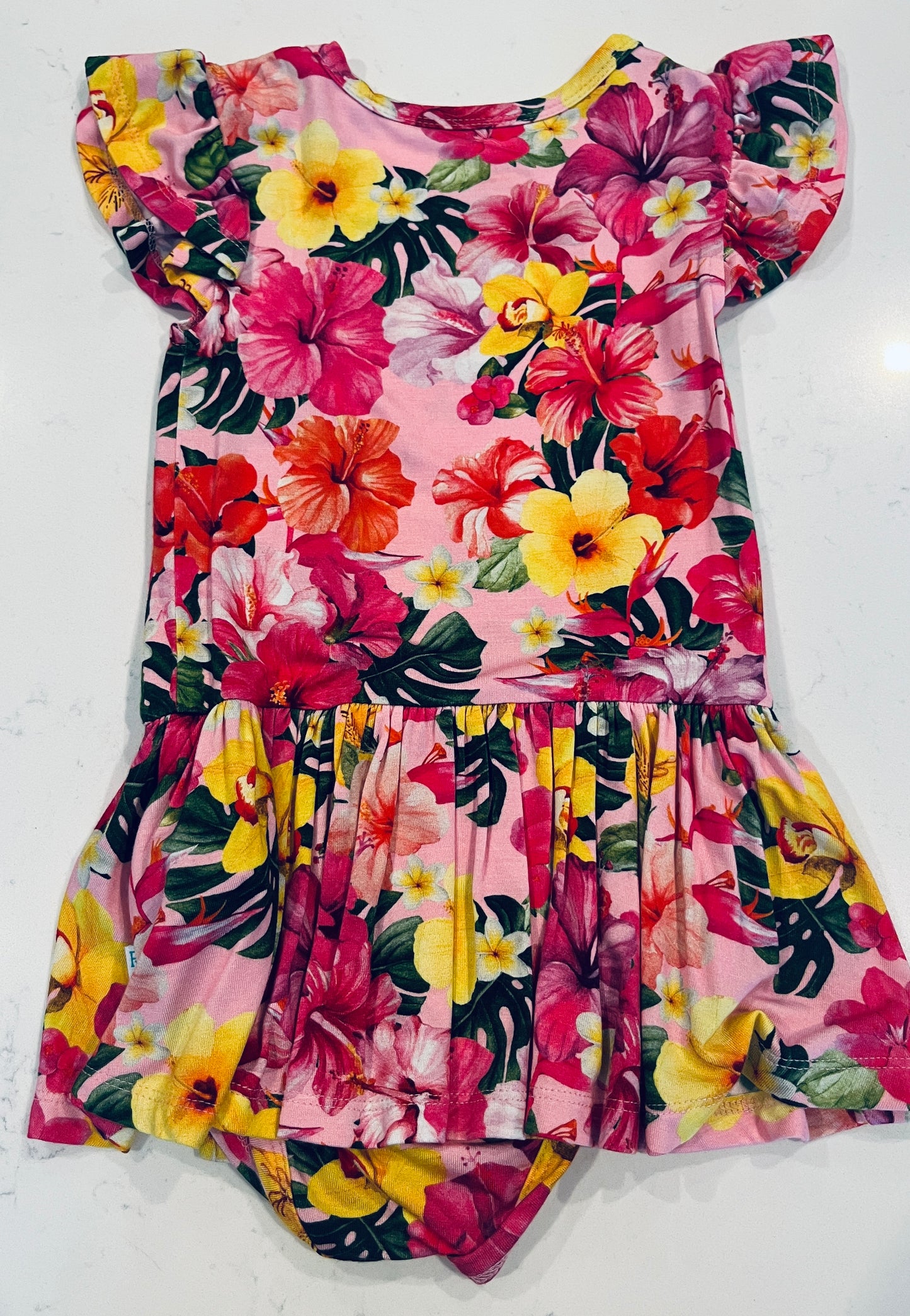 Malana Ruffled Cap sleeve Skirt Bodysuit